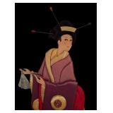 Pair of Asian Style Fabric Wall Decor Figures