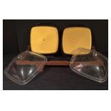 Mid Century Dual Covered Serving Dishes