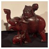 Pair of Wooden Carved Elephant Sculptures