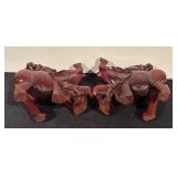Pair of Wooden Carved Elephant Sculptures