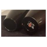 Set of 2 Japanese-Style Vases with Koi and Pagoda Design