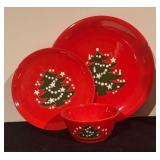 Wachtersbach Germany Christmas Tree Plates and Bowl Set