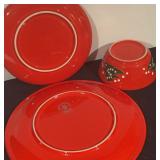 Wachtersbach Germany Christmas Tree Plates and Bowl Set