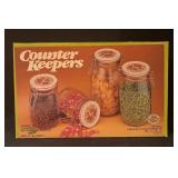 Sealed Corning Ware Spice of Life 4-Piece Glass Counter Keepers Canister Set