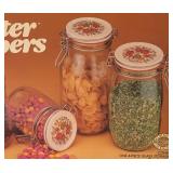 Sealed Corning Ware Spice of Life 4-Piece Glass Counter Keepers Canister Set