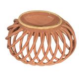 Vintage Ceramic Lattice Basket Bowl