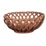 Vintage Ceramic Lattice Basket Bowl