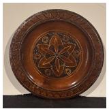 Vintage Wooden Plate and Carved Figurine