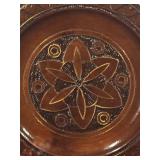 Vintage Wooden Plate and Carved Figurine