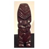 Vintage Wooden Plate and Carved Figurine