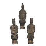 Set of 3 Vintage Terra-Cotta Warrior Figurines