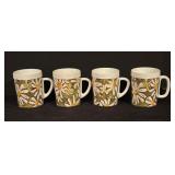 Set of 4 Vintage West Bend Daisy Coffee Mugs