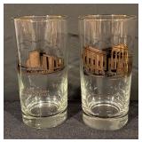 Set of Vintage Minneapolis Historic Building Highball Glasses