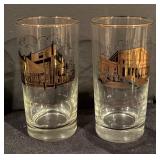 Set of Vintage Minneapolis Historic Building Highball Glasses