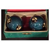 Lot of 2 Baoding Ball Sets and Asian Stone Seal Stamp