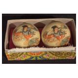 Lot of 2 Baoding Ball Sets and Asian Stone Seal Stamp