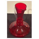 Set of 3 Vibrant Colored Glass Decor: Pedestal Bowl, Vase and Pitcher