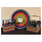 Crown Corning Flatware with Woven Serving Platter
