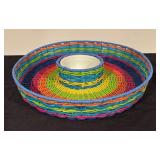 Crown Corning Flatware with Woven Serving Platter