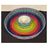 Crown Corning Flatware with Woven Serving Platter
