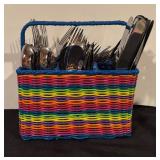 Crown Corning Flatware with Woven Serving Platter