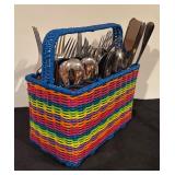 Crown Corning Flatware with Woven Serving Platter