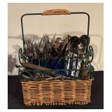 Crown Corning Flatware with Woven Serving Platter