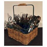 Crown Corning Flatware with Woven Serving Platter