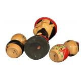 Set of 3 Asian Style Figurines including Kokeshi Dolls