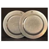 Set of 2 Vintage Currier & Ives Carson Pewter Plates
