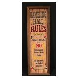 Vintage Gambling Hall Rules Decorative Sign