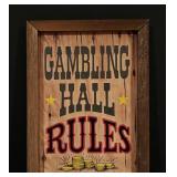 Vintage Gambling Hall Rules Decorative Sign