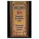 Vintage Gambling Hall Rules Decorative Sign