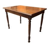 Vintage Wooden Table with Turned Legs