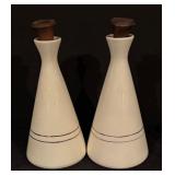 Vintage Two-Tier Serving Tray with Oil and Vinegar Cruets