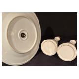 Vintage Two-Tier Serving Tray with Oil and Vinegar Cruets