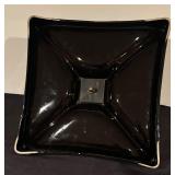 Vintage Ceramic Serving Tray with Asian-Inspired Figurine