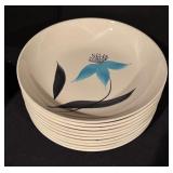 Vintage Stetson China Dinnerware Set with Blue Floral Design