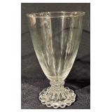 Set of 6 Vintage Clear Glass Goblets with Decorative Bubble Base
