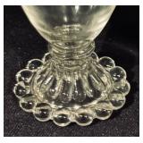 Set of 6 Vintage Clear Glass Goblets with Decorative Bubble Base