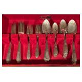 Oneida Vintage Silver Plate Flatware in Wooden Case
