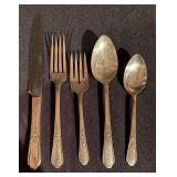 Oneida Vintage Silver Plate Flatware in Wooden Case
