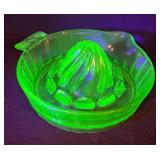 Vintage Uranium Glass Juicer Citrus Reamer