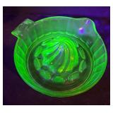Vintage Uranium Glass Juicer Citrus Reamer