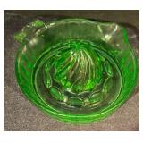 Vintage Uranium Glass Juicer Citrus Reamer