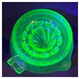 Vintage Uranium Glass Juicer Citrus Reamer