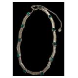 Trifari Silver Tone Necklace, Bracelet and Clip-On Earrings Set with Green and Clear Rhinestones
