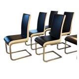 Set of 8 Modern Upholstered Dining Chairs with Cantilever Metal Base