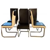 Set of 8 Modern Upholstered Dining Chairs with Cantilever Metal Base