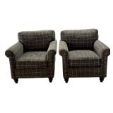 Pair of Stylish Upholstered  Armchairs